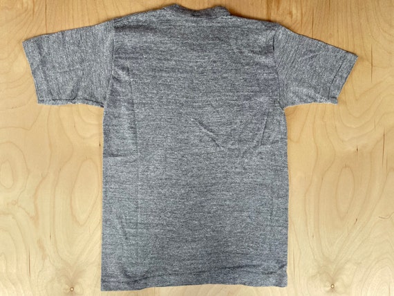 Playboy Tee Vintage 70s Flocked Heather Grey Tri Blend Rayon Shirt
