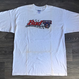 Budweiser NASCAR Shirt 1997 Vintage BEER Anheuser Busch 50 Year Anniversary Auto Racing Tshirt Size XL