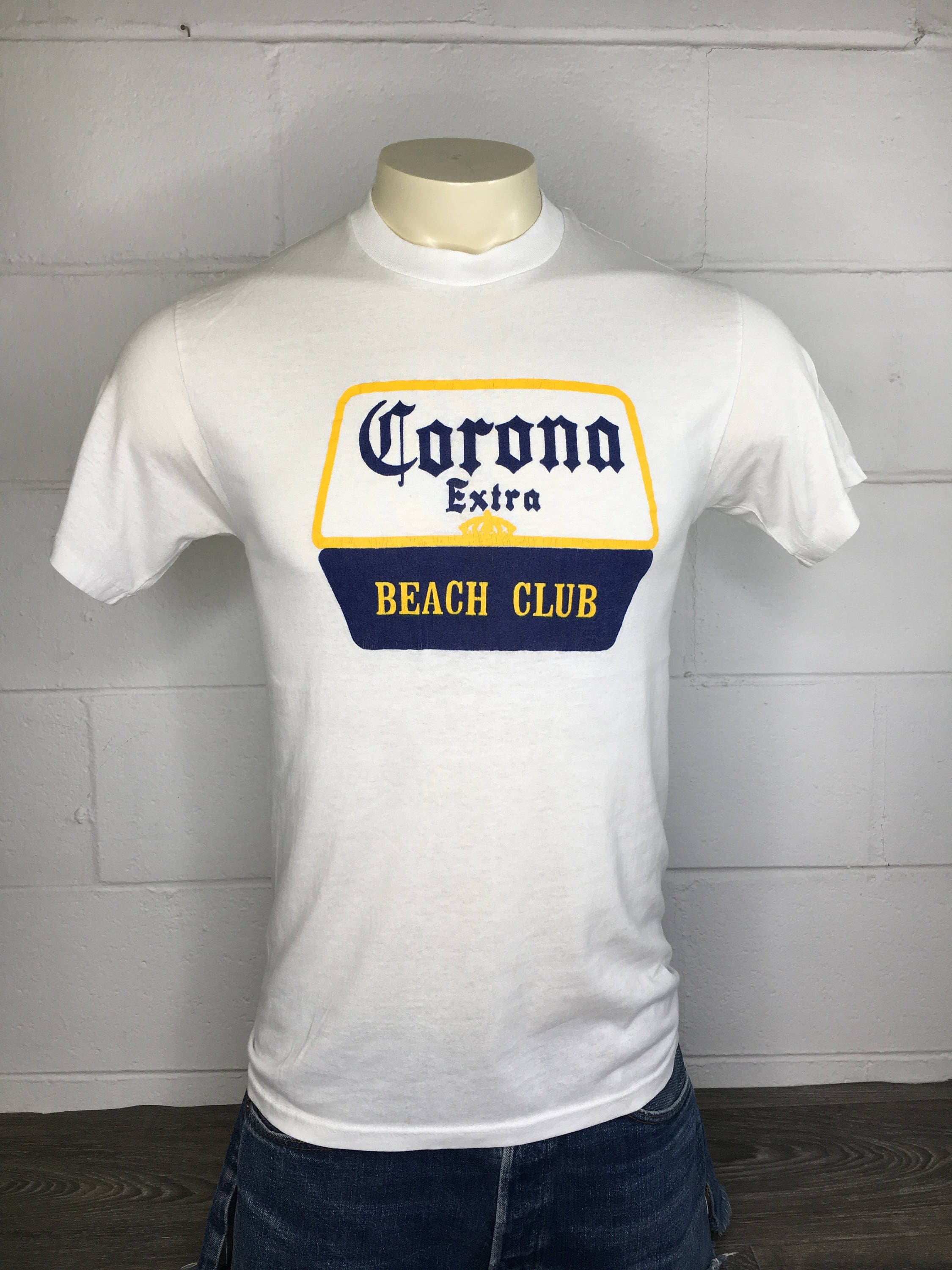 CORONA EXTRA Shirt 70s 80s Vintage Beach Club Thin Iconic