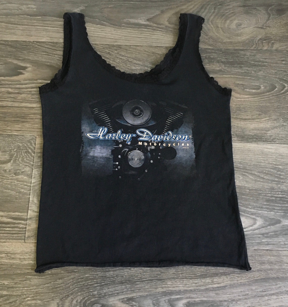 2000'S Harley-Davidson tank top, women's size XL cotton black type Vintage Second Hand