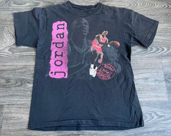 Camiseta de Michael Jordan estilo rap, vintage de los 90, de los Chicago Bulls, de la NBA, con costura sencilla, marca Salem Sportswear, talla mediana.