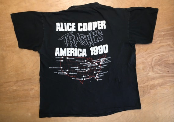 Alice Cooper Shirt Trash America Tour 1989-1990 Tee Poison Song