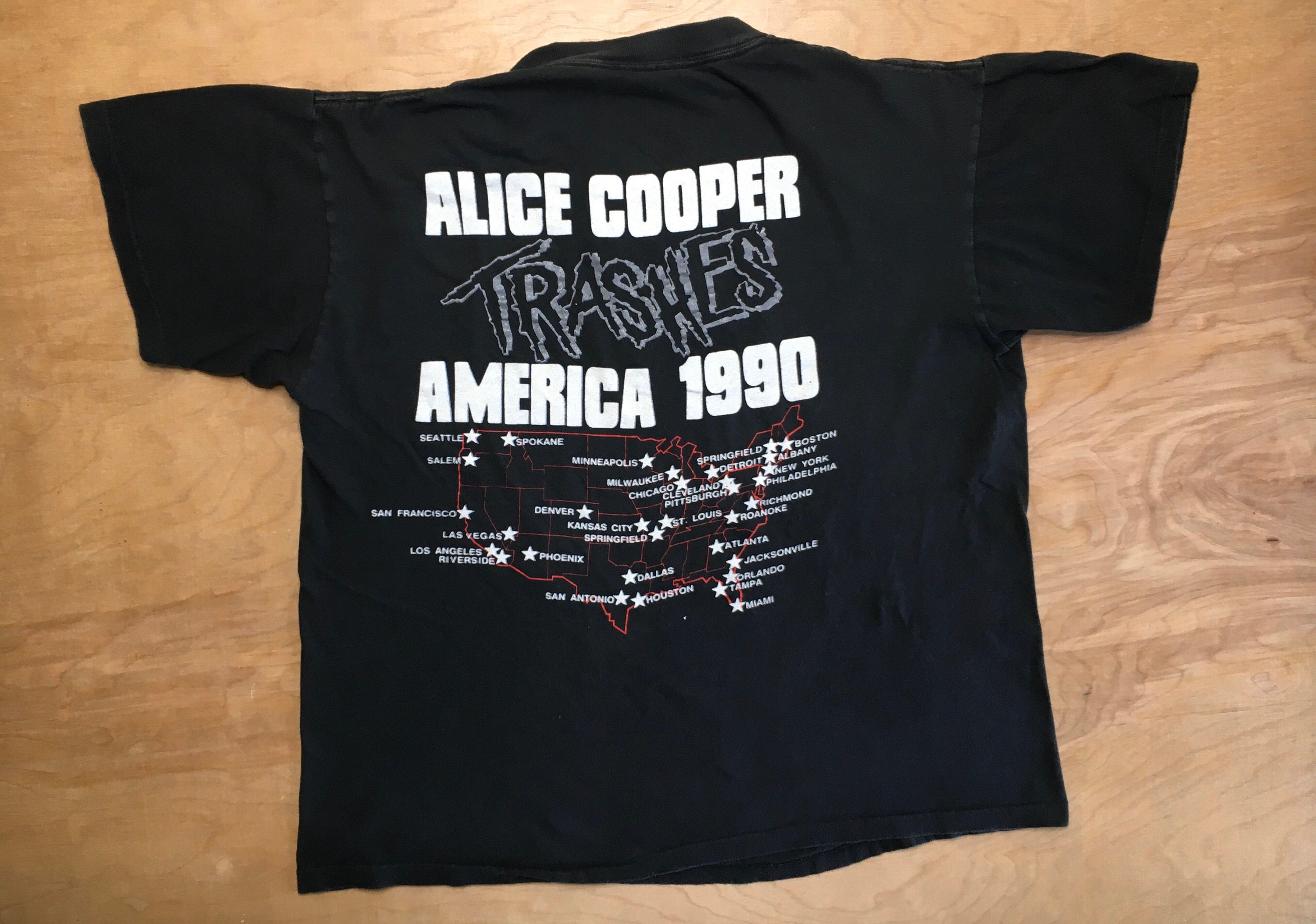 Alice Cooper Shirt Trash America Tour 1989-1990 Tee Poison Song