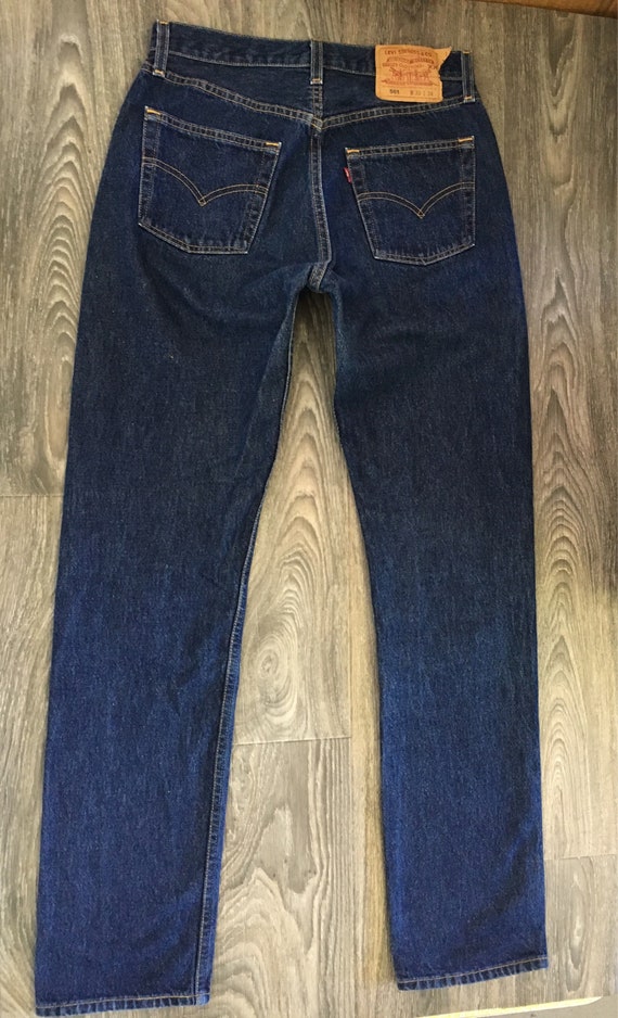 Levis 501 Denim Jeans Vintage 80s High Waist Wedgie F… - Gem