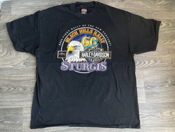Harley Davidson Sturgis Motorcycle Rally Shirt 2000 Vintage Black 