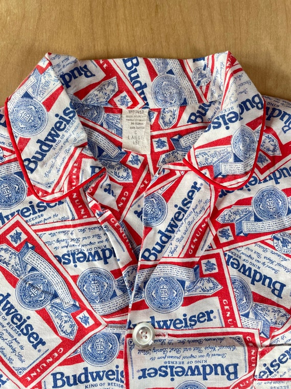 Budweiser Shirt 70s Vintage Rare All Over Print AOP Labels