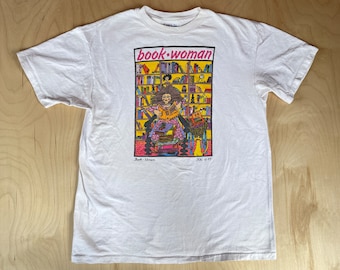 Kiki Suarez shirt vintage 1989 Book Women feminist Library single stitch art tee size Large/XLarge