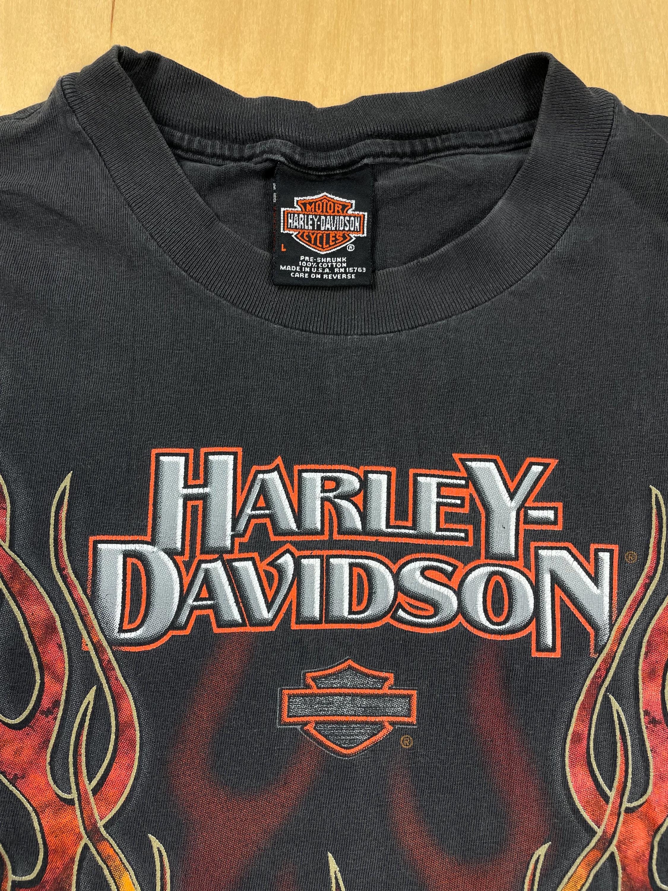 Harley Davidson V Flames Shirt 1999 Long Sleeve Rare Made in the