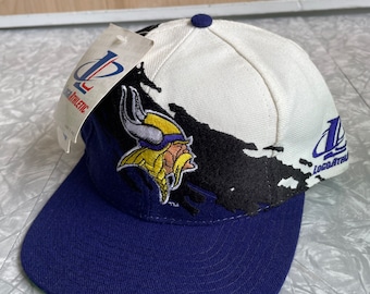 Gorra deportiva de Minnesota con logo de la NFL de la línea profesional con  snapback de los Vikings Splash Wave, años 90, vintage, poco común