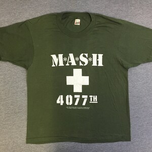 MASH Shirt 1983 Vintage/ 80's MASH 4077th Vietnam Comedy TV Excellent Cond Tshirt/ Klinger Games of the Century Screen Stars UsA Large image 1