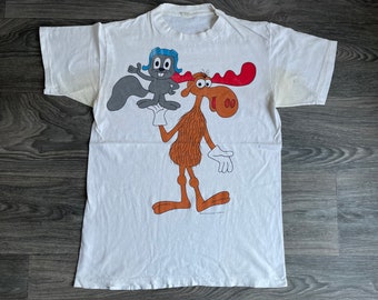 Vintage 90s Rare Rocky & Bullwinkle Shirt - Etsy