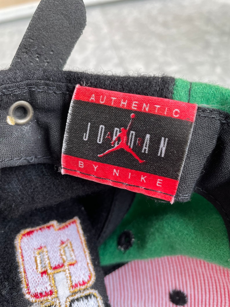 Nike Air Jordan Hat Rare Vintage 90s Leather Strapback Etsy