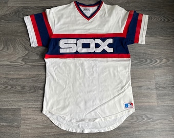White Sox Medalist Sand Knit Jersey 80s Vintage #19 Billy Pierce