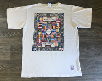 Adidas 1994 World Cup T shirt Vintage 90s USA Made Sports Countries Shirt Italy France Germany Usa Football Cotton Medium Tee Etsy