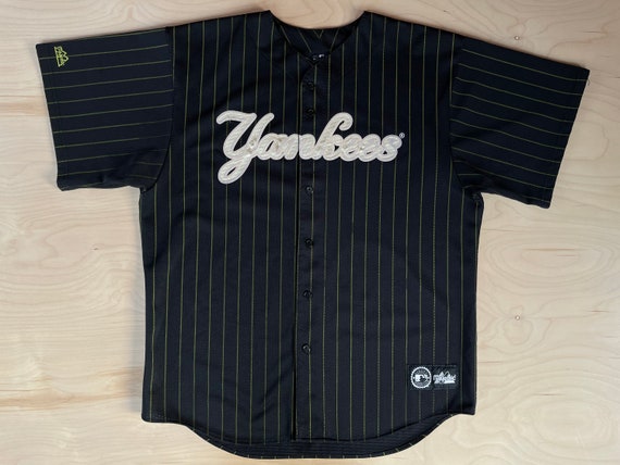 New York Yankees Jersey Majestic Vintage 90s Rare Gold Green 