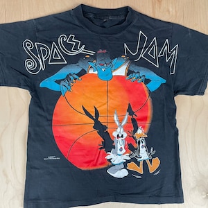 Space Jam Shirt 1996 Vintage 90's Michael Jordan Warner Bros. Freeze Basketball Bugs Bunny Daffy Monster Size Small image 1