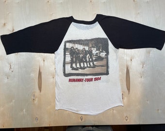 Bon Jovi Runaway Jersey Tee 1984 Vintage Jon Bon Jovi Concert