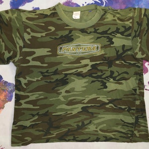 Pantera Shirt 90s Vintage Cowboys From Hell Tshirt/ Dimebag Metal Distressed Winterland USA CFH Thrashed Metal Band Groove Camouflage Sz XL