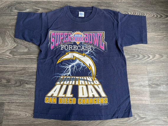 Chargers Shirt Vintage 1995 Lightning All Day Mega Print Super
