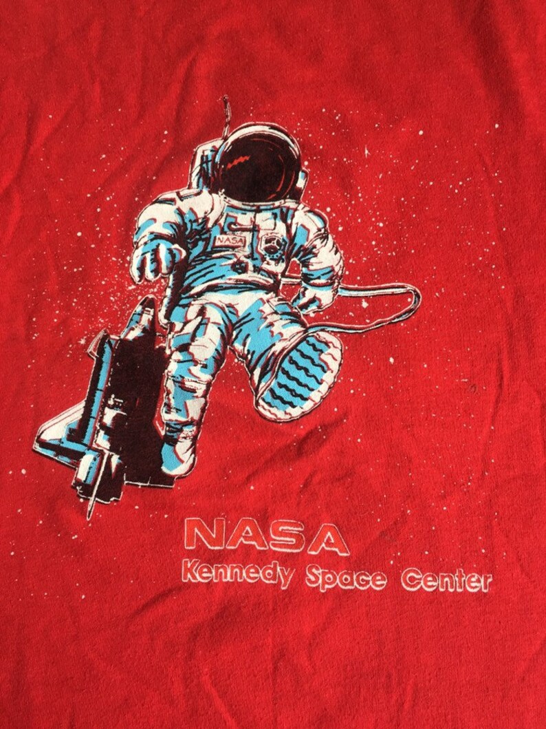 Vintage NASA Shirt 80s Kennedy Space Center Astronaut 2-sided Graphics ...