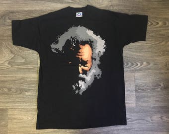 Jerry Garcia Grateful Dead 1995 Vintage 90s Liquid Blue Retrato Arte icónico Banda vibrante Rock Jam Hippie Dead Head Camiseta grande