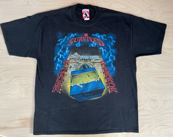 Tower of Terror Shirt Vintage 90s Disneys “I survived “ Hollywood Terror Motel Mickey Inc Tag USA made  size XL