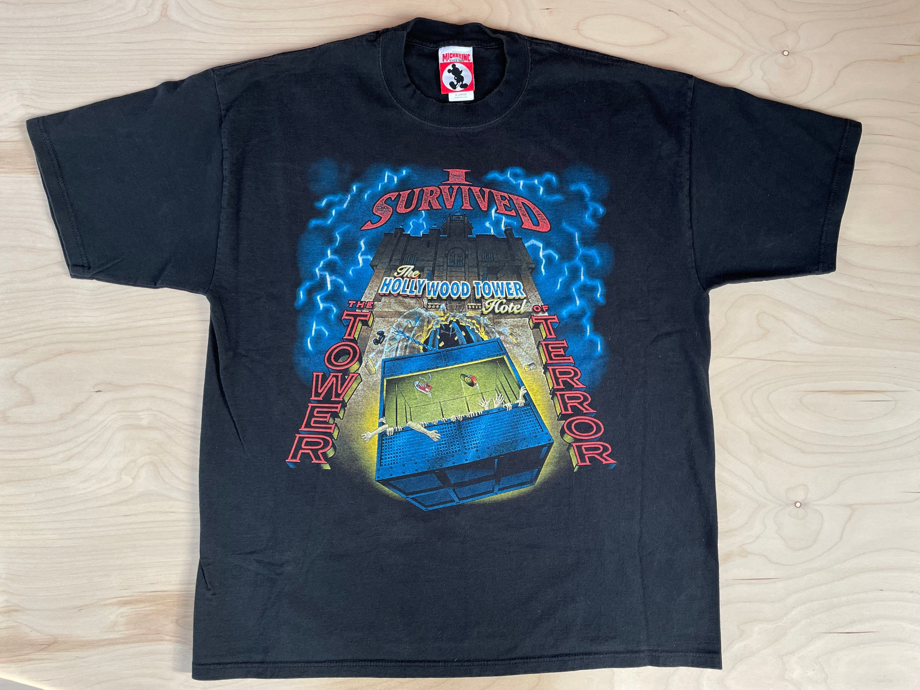 Disney Men Top Vintage XL Tower Of Terror I Survived Mgm T