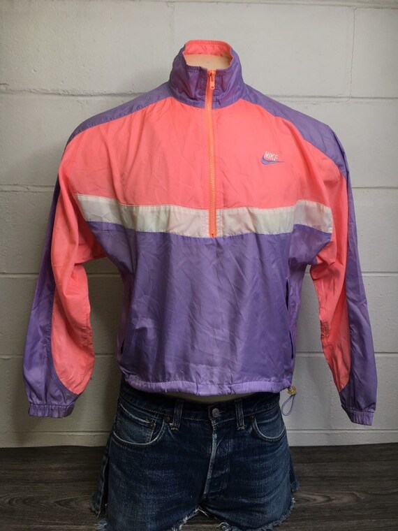 NIKE WINDBREAKER Jacket 80's Vintage Pink Purple Full Zip - Etsy