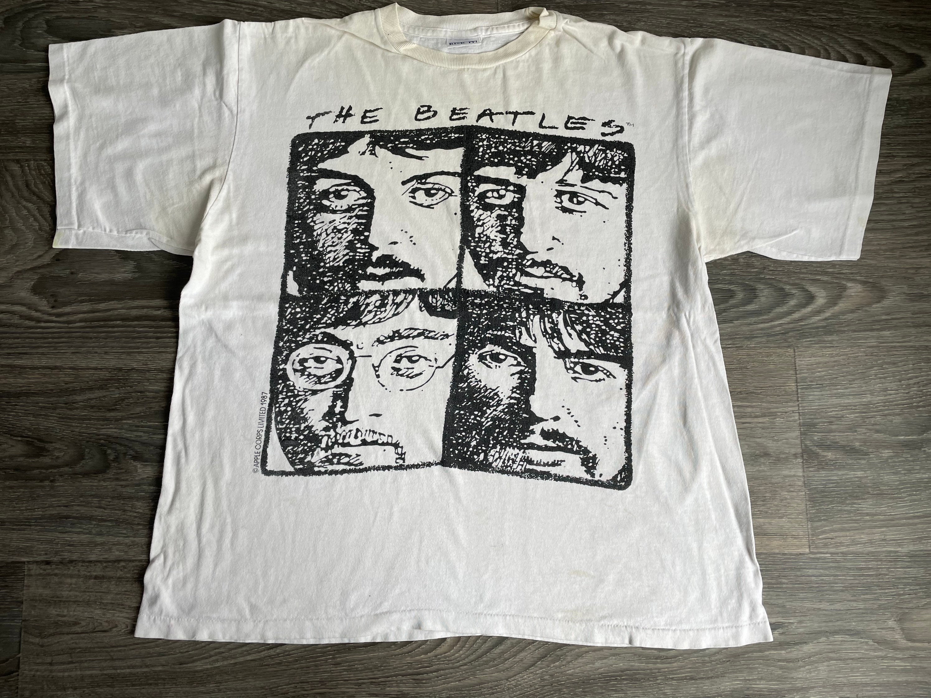 The Beatles Shirt 1987 Vintage 4-square Portraits RARE! USA Large