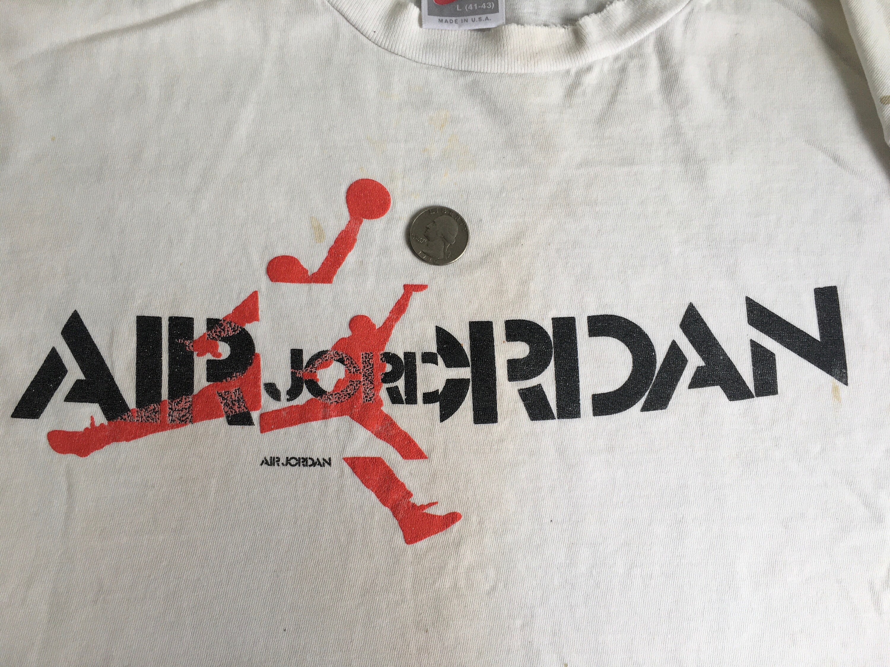 90年代ヴィンテージ マイケル・ジョーダン Tシャツ Lサイズ NIKE エアジョーダン シャツ 90年代 ヴィンテージ / レア ダメージ加工
