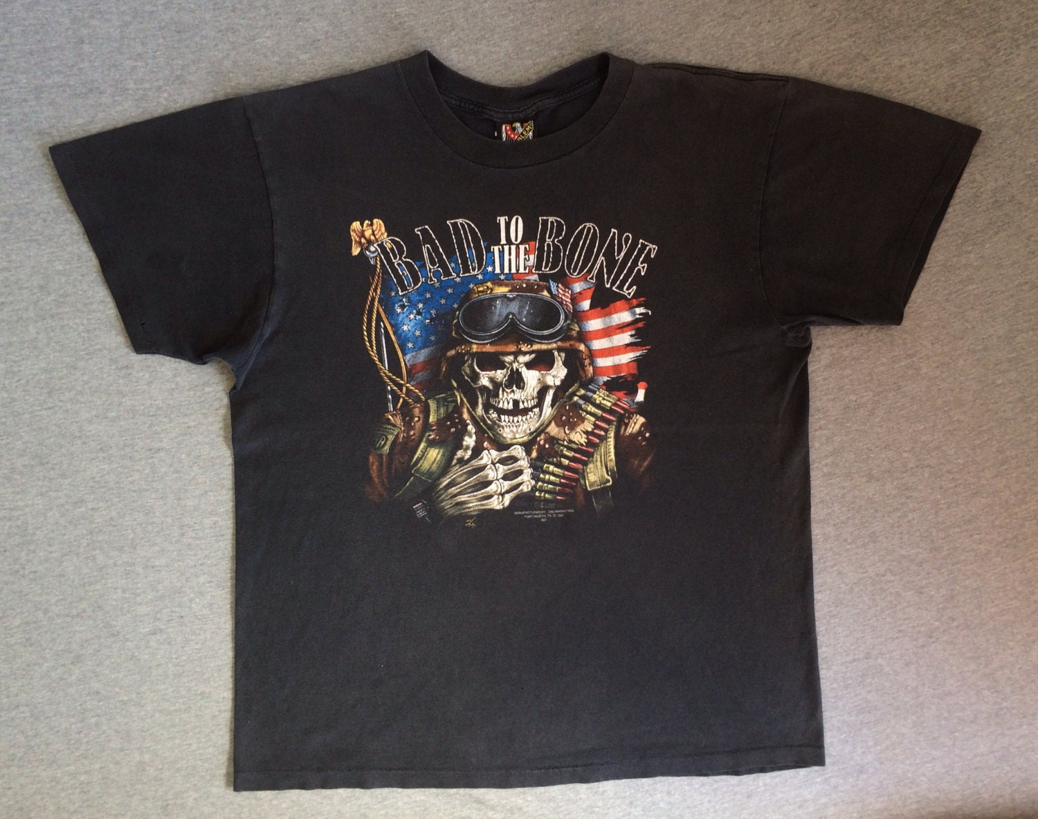 Vintage 3D EMBLEM Shirt 1992/ Rare Original 90s Bad to the