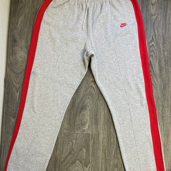 NIKE Sweatpants 90's Vintage Track Stripe Pants Gray Tag UsA Large