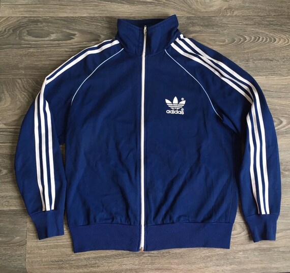 Vintage ADIDAS Jacket 90s Trefoil Track Navy Blue Runner Warm Up Full Zip Jumper 3 Stripes Men Medium Vintage ADIDAS Jacket 90s Trefoil Track Navy Blue Runner Warm Up Full Zip Jumper 3 Stripes Men Medium