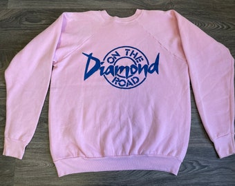 NEIL DIAMOND Shirt 90s Vintage Sweater On The Road Tour Sweatshirt Contemporary Rock UsA Med PINK