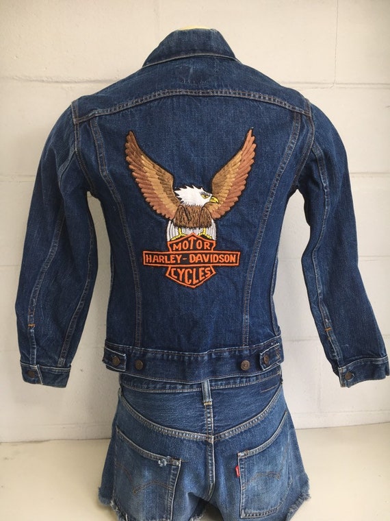 Levis Harley Davidson Jacket Vintage 70s Jean Den… - image 5