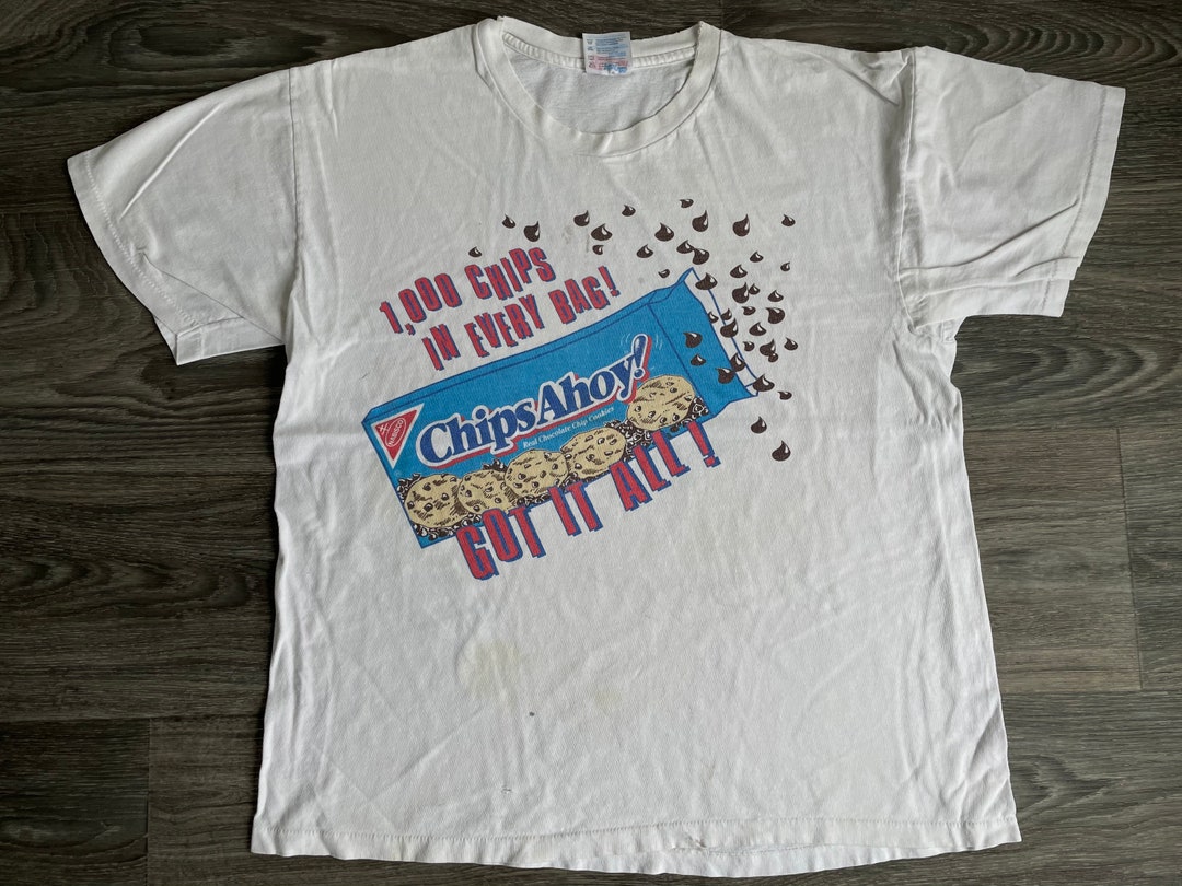 Chips Ahoy Shirt 90s Vintage Chocolate Chip Cookies Ad Promo Tshirt ...