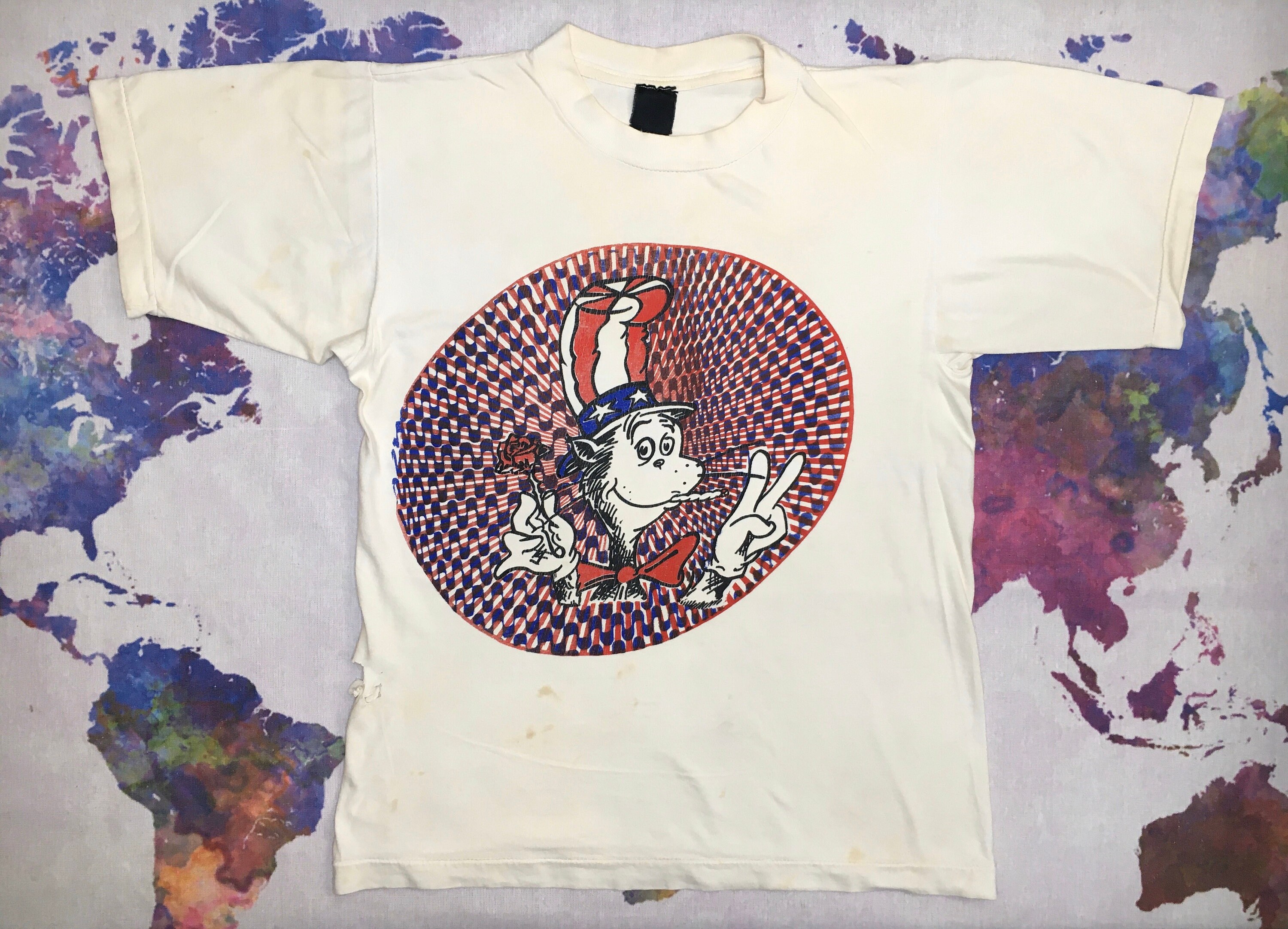 Cat in the Hat Weed Shirt 80s Rare 