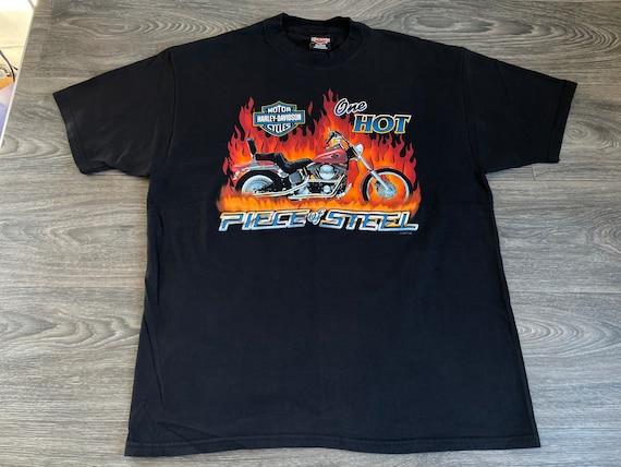 Harley Davidson Shirt 1997 Vintage Fire Flames Deadstock “one Hot