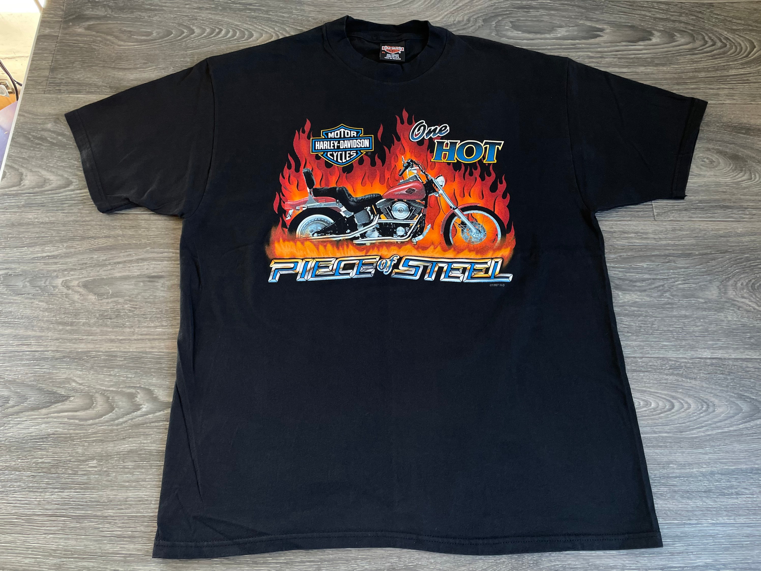 Harley Davidson Shirt 1997 Vintage Fire Flames Deadstock Harley Davidson Shirt 1997 Vintage Fire Flames Deadstock