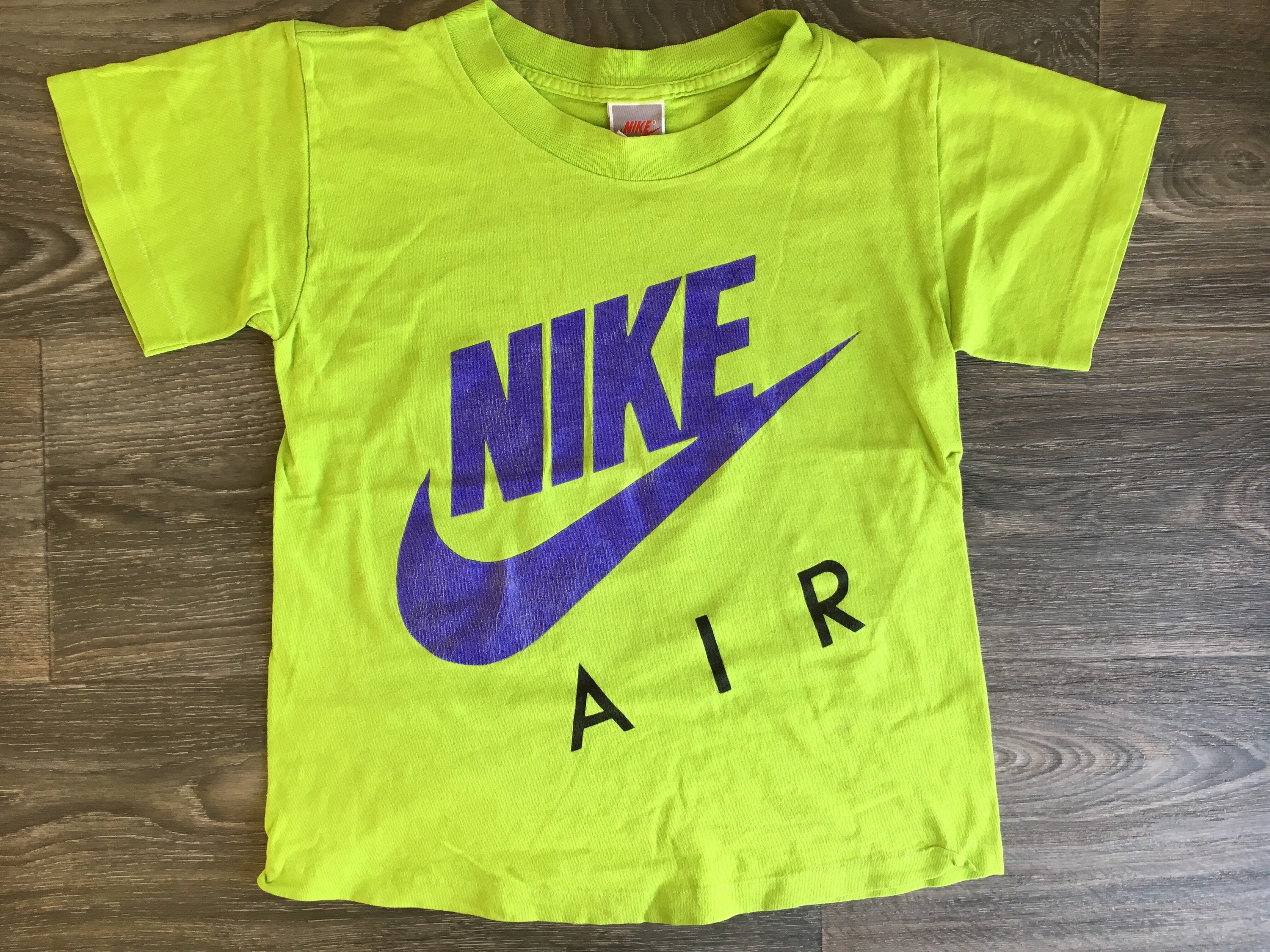 Nike Air Tshirt Vintage 90s Grey Crop Mirror Image Double Etsy