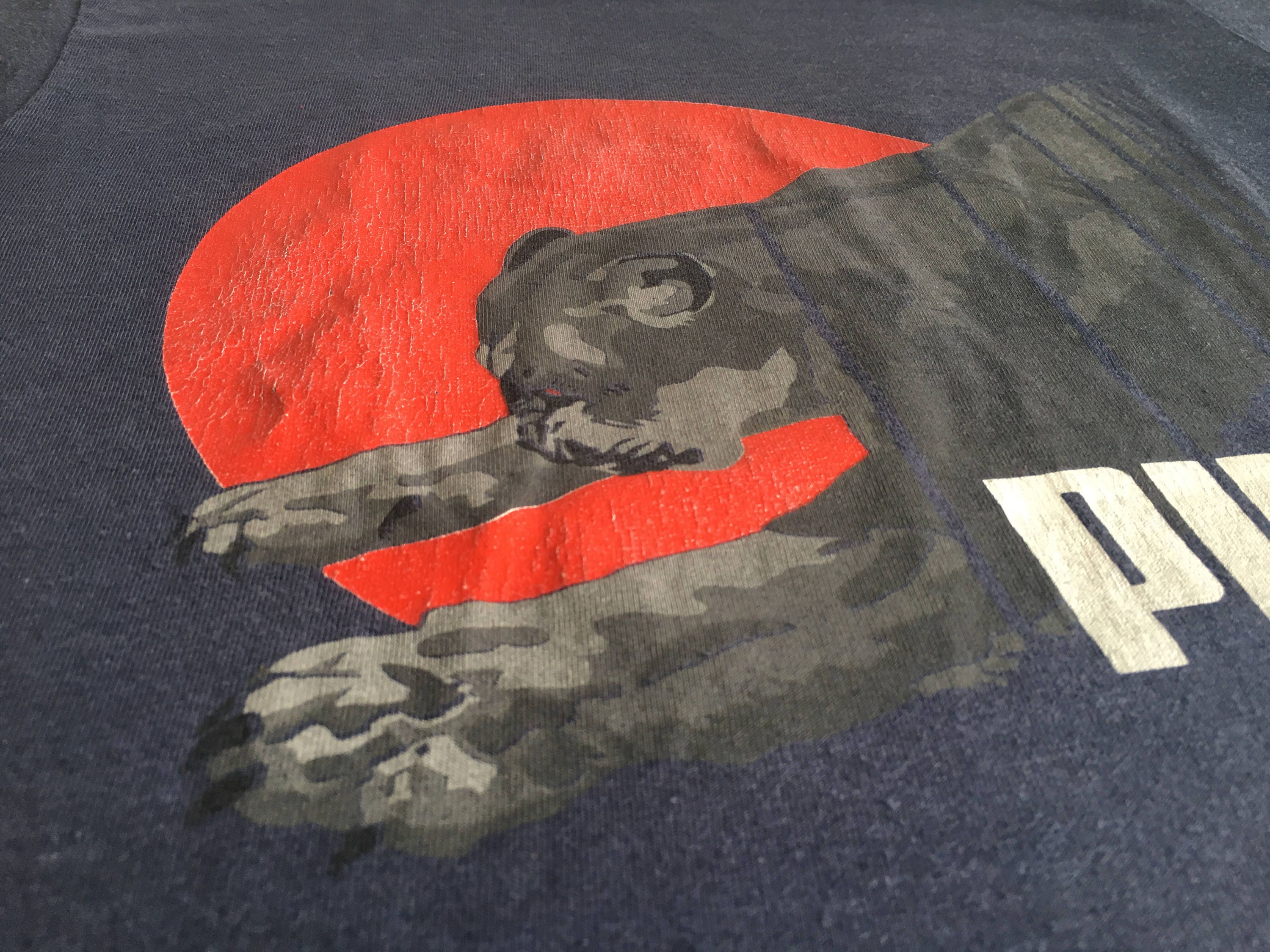 PUMA Shirt 80s Vintage/ Original Fierce Cat Red Sun RARE! Tshirt 