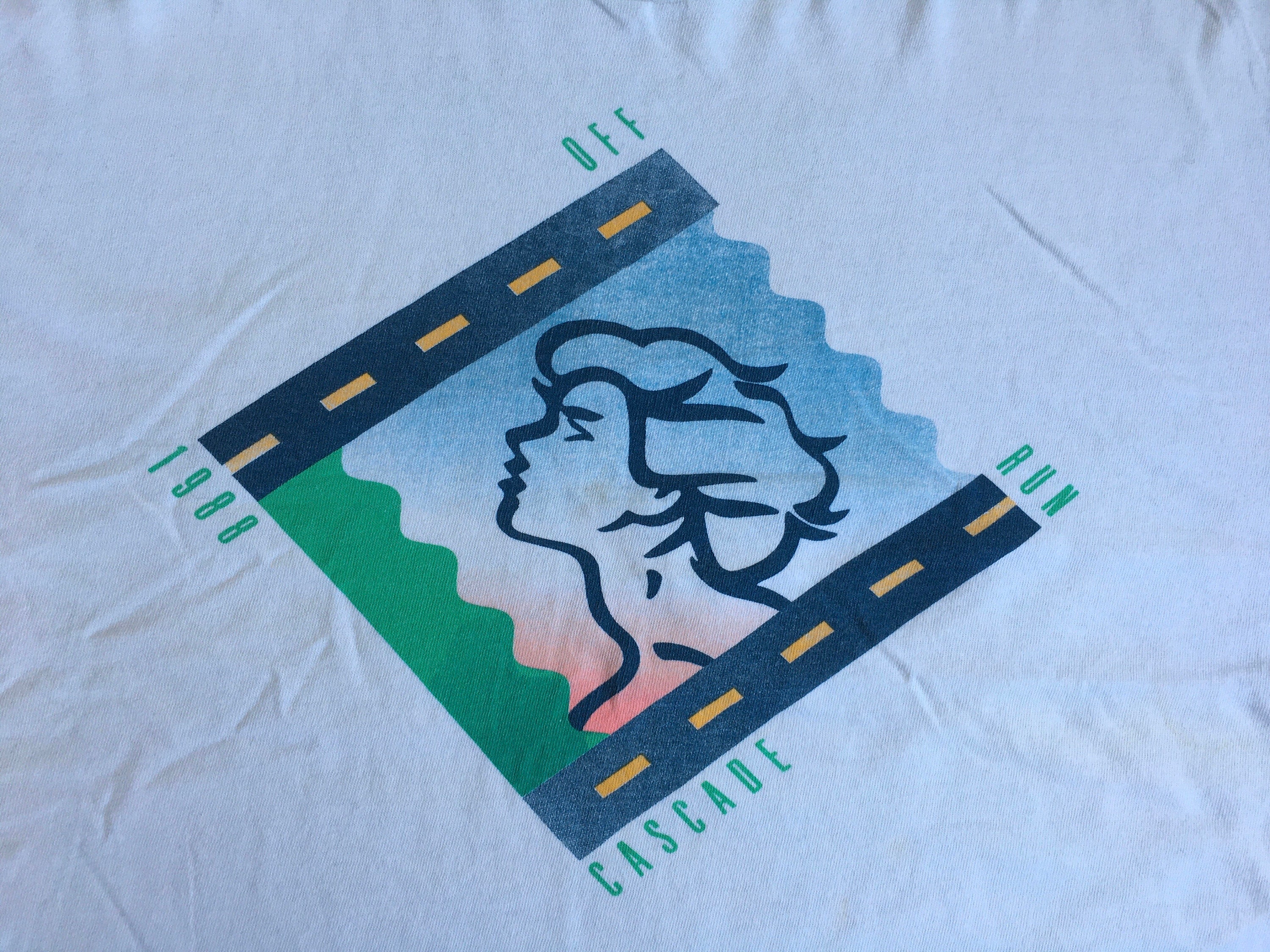 NIKE Shirt 1988 Vintage Original/ CASCADE Run off Grey Tag Race 