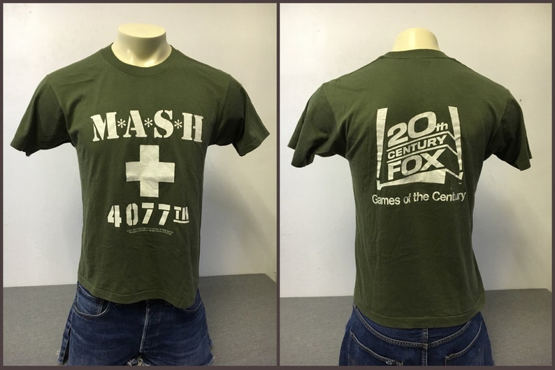 MASH Shirt 1983 Vintage/ 80's MASH 4077th Vietnam Comedy TV Excellent Cond Tshirt/ Klinger Games of the Century Screen Stars UsA Large image 4