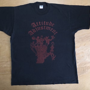 Attitude Adjustment Band Tee Out Of Hand Album Promo Vintage Single Stitch 90s Punk Rick Thrash Bay Area Size Mens XL