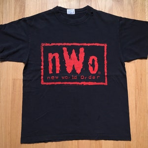 NWO New World Order Shirt 1998 Vtg No Mercy WWF Wrestling Tshirt 2-Sided Black UsA Large