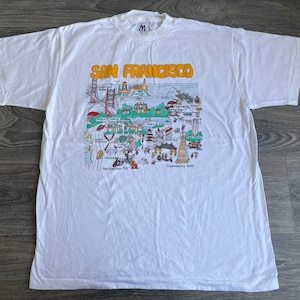 San Francisco Shirt 90s Vintage Tourist Souvenir City Attractions Tshirt Single Stitch Usa Made XL