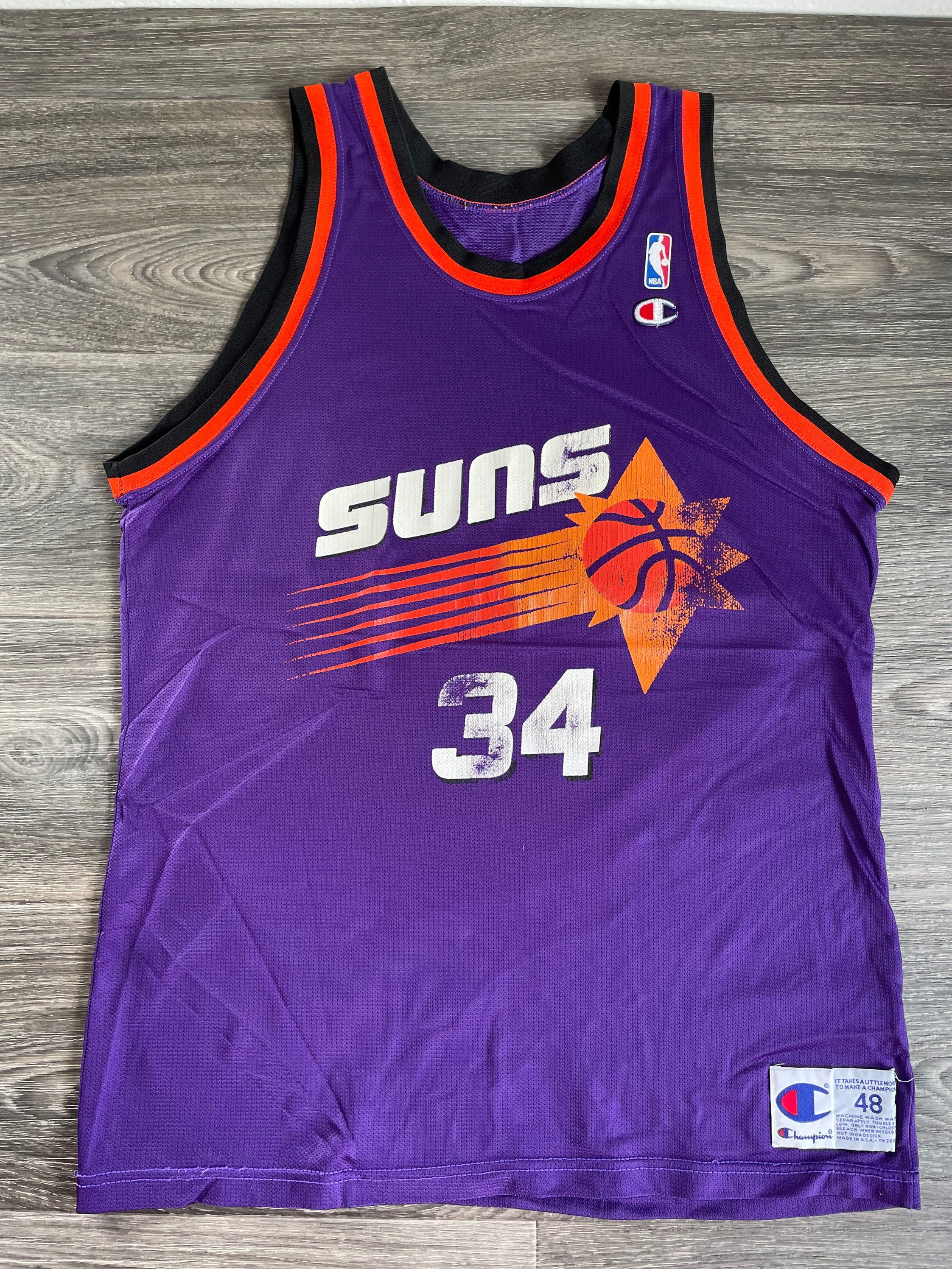 Phoenix Suns #34 Vintage Barkley Champion Jersey Retro NBA Purple