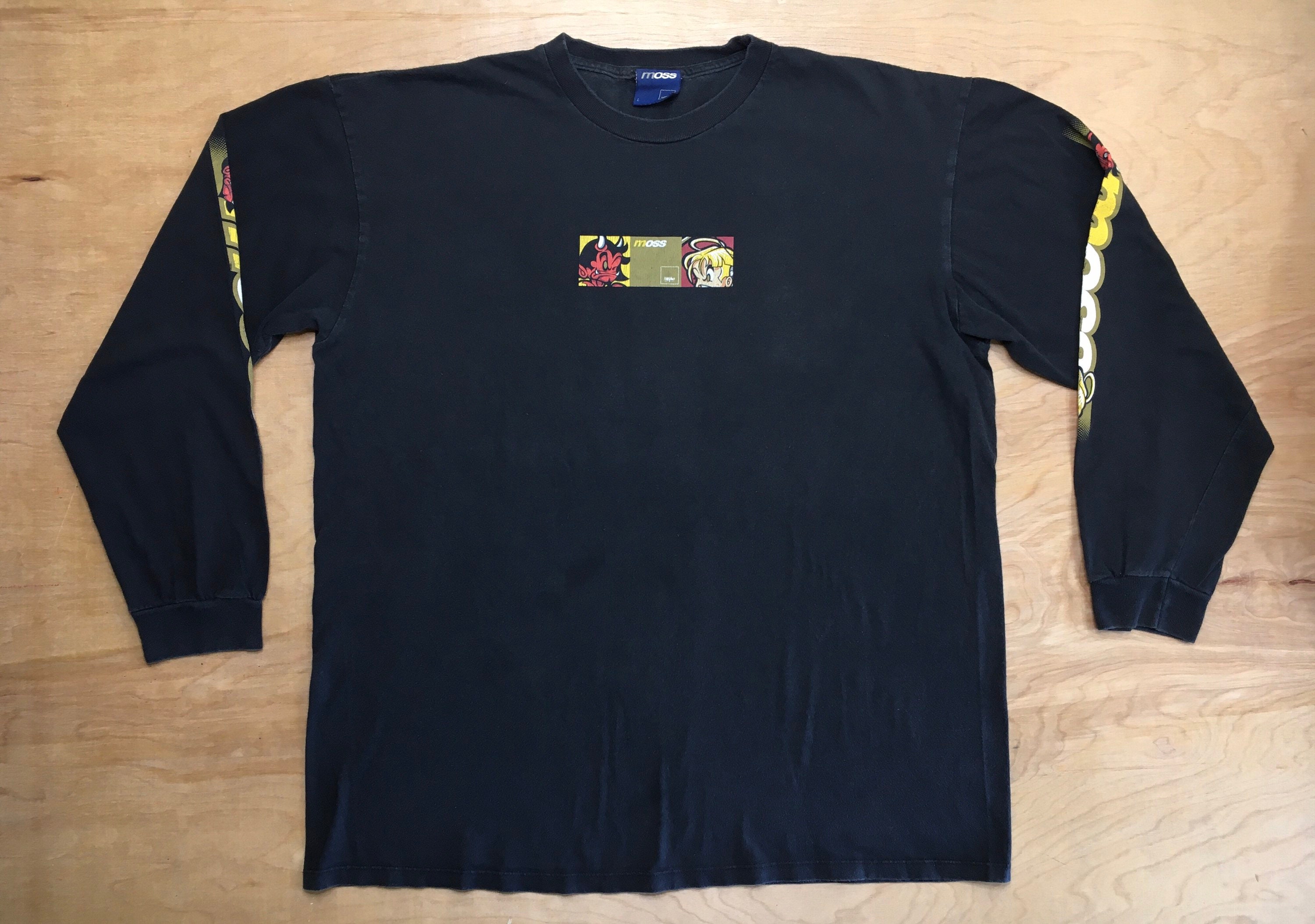 Mossimo Moss Shirt 90s Skate Tee Rare Angel Devil Fire Away Shot