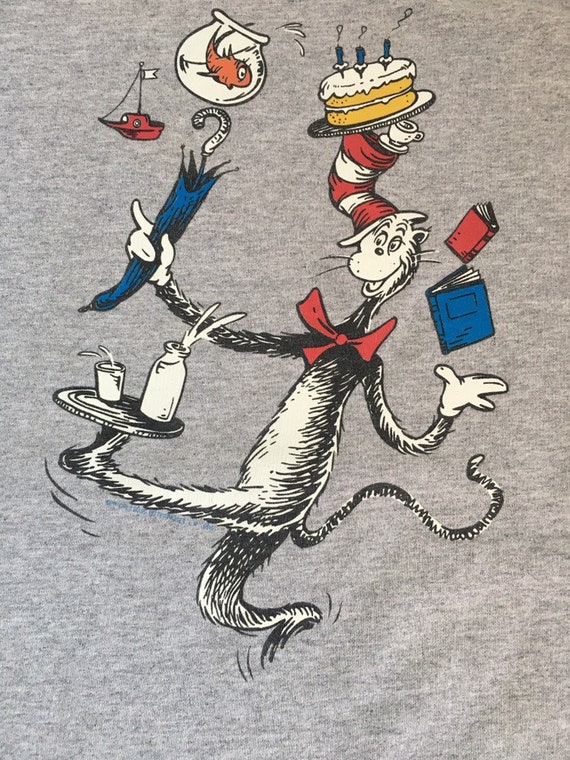 Dr Seuss The CAT In The HAT Shirt 90's Vintage/ 1996 … Gem