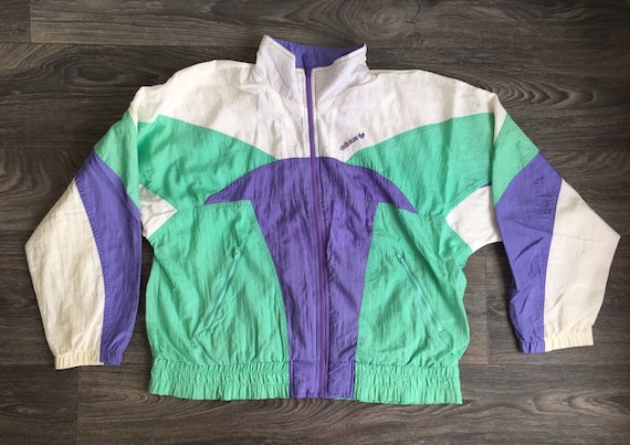 purple and green adidas jacket